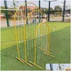 Party Decoration 3PCS/Set Wedding Props Arched Road Guide smidesj￤rn Geometriskt b￥gstativ T Stage Decor Bakgrundsram Drop Delive DHJ8X