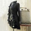 T-shirts pour femmes gothique Vintage mi-âge femme tir debout dur manteau Renda Cardigan veste bras long Vestido Halloween C