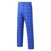 Pantalons pour hommes JAYCOSIN Hommes Casual Plaid Print Party Suit Stretch Pieds Avec Poches Slim Fashion Business Pantalon