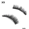 Recourbe-cils 1 boîte X9 cheveux de vison réutilisables triple magnétique faux cils faits à la main cils luxueux aimant épais cils maquillage ex Dhknk