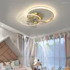 Lampadari Ventilatori da soffitto moderni a LED Soggiorno Sala da pranzo Camera da letto Lampada da ventilatore per bambini con lampadario telecomandato