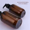 Storage Bottles 300ml Amber Plastic Empty Squeeze Bottle With Black Lotion Pump For Body Shower Gel Jars