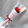 Fleurs décoratives 10 pièces artificielle Rose savon fleur petite amie saint valentin cadeau anniversaire ensemble avec feuille décoration de mariage