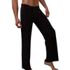 Men's Pants Homewear Yoga Loose Drawstring Jogging Casual Solid Long Pajama Trousers Men Full Color Length