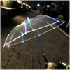 Paraplyer LED Light Paraply Colorf Luminous Transparent Creative Liten Fresh Straight Advertising Drop Delivery Home Garden Househo Dhwzb