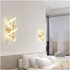 Lampes murales moderne minimaliste chevet nordique décor à la maison chambre salon fond éclairage lumières LED spirale lampe corps