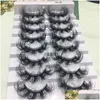 Cílios falsos 8pairs vazios por atacado cílios falsos cílios longos dramáticos de visita a 25 mm para entrega de gotas de maquiagem Eyelashesfalse