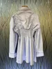 Casual Kleider Baumwolle Kleid 2023 Herbst Stil Frauen Drehen-unten Kragen Plissee Deco Langarm Weiß Blau Hemd Kleidung