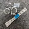 Kit di riparazione per orologi Cassa in argento da 41 mm con cinturino a farfalla per movimento NH35/36