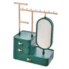 Boîtes de rangement organisateur de maquillage avec miroir anti-poussière accessoires rouge à lèvres élégant multifonctionnel pour commode de table cadeau de noël