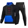 Herrespår Diy Solid Color Tracksuit Men Set Autumn Casual Men's Hoodies Pants Two-Piece Trendy Sportswear Man SOH1