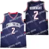 NOUVEAU Maillots de basket-ball NCAA Basketball College Connecticut Maillots UConn Huskies Basketball Jersey Paige Bueckers Tyler Polley Andre Jackson