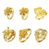 Pierścionki ślubne MXGXFAM Kwiaty biżuterii (dostosowane) dla kobiet 24 K Pure Gold Color Nickel Free XP