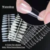 False Nails 24pcs Fake Coffin Stiletto Designs Full Cover Press On Clear Natural White Nail Art Tips For Extension LA1853