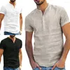 Hommes t-shirts 2023 été chemise à manches courtes respirant décontracté hommes simple boutonnage pour la vie quotidienne utilisé
