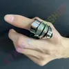 Titanium Staal Zwart Zilver Paarring Unisex Persoonlijkheid vv Ring Cadeau Punk Ringen met box274f