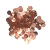 Dekoracja imprezowa 10G Aluminium Rose Gold Mini okrągłe kropki konfetti do baby shower Work Wystrój Wystrojów Dostaw balony 1,5/2,5 cm