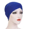 Casquettes de balle chapeau Turban écharpe musulmane femmes casquette solide à volants enveloppement Baseball