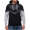 Men's Hoodies 2023 Men's Casual Blouse Color Splice Long Sleeve Tops Fashionable Design Daily Sweatshirt Round Neck Drawstring