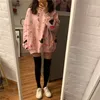 Felpe con cappuccio da donna Felpe Felpa rosa Autunno Donna Kawaii Carino Pullover oversize Top Allentato Tempo libero Ragazze Streetwear Carrello Harajuku