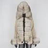 Women's Fur & Faux CXFS 2023 Fashion Waterproof Short Parka Winter Jacket Women Real Coat Natural Collar Hood Thick Warm Detachable