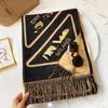 Double-Sided Graceful European and American Fashion Artificial Cashmere Scarf Women's Tassel Shawl Thick Windproof Scarf Wholesale