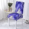 Chair Covers Marbling Kitchen Anti-fouling Stretch Cover Home Dining Table Office Protector Removable Decor Cushion