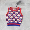 Women's Tanks & Camis designer Latest Designer Vests Knit Jacquard Tops Luxury Sleeveless Women Summer Breathable Charm Girls Tee O07F