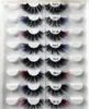 False Eyelashes 25mm 3D Mixed Color Mink Lashes Wholesale Beauty Natural Individual Makeup Thick Fluffy Lash Extension Supplies