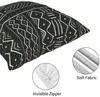 FJTP 아프리카 진흙 모자 검은 흰색 아마 용 안면 숨겨진 지퍼 던지기 베개 커버 16x16 (양면)