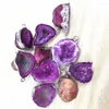 Colares pendentes de pedra natural reiki pendantsnecklace brasileiro eletroplatou platinums com bordas abertas de ágata vermelho geode drusy druzys