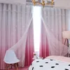 Curtain Modern Simple Gradient Color Double-layer Living Room Girl Bedroom Bay Window Curtains High-efficiency Blackout Drapes