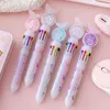 Penne a sfera 24 Pz / lotto Kawaii Farfalla Paillettes 10 Colori Penna Cute Press Ball School Office Scrittura Forniture Regalo di cancelleria