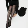 Kvinnors strumpor Kvinnors tights Classic Small Polka Dot Silk Stockings Thin Ladies Vintage Faux Tattoo Pantyhose Female Hosiery