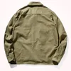 Erkekler Sıradan Gömlek Amerikan Ceket Erkekler Retro Haki Balık Kambonu Dokuma Askeri Tarz Dış Giyim Ceket