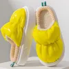 Slippers Winter Warm Home Pu Leather Waterproof Women Men Indoor Cotton Platform Non-slip Ladies Couples Shoes Ks545