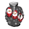 Men's Hoodies Jumeast 3D Christmas Santa Gloves Printed Casual Men Graphic Oversized Aesthetic Hoody's Festival Clothing Streetwear