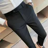 Men's Suits Autumn And Winter Boutique Fashion Trousers Men's Thickened Embroidered Pants Business Casual Slim Fit Male Straight