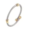 Bangle 2023 Selling Stainless Steel Jewelry Classic Cross Buckle ed Wire Bracelet For Woman