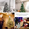 Décorations de Noël Tree Topper LED Star Projecteur 3D Glitter Creux Rotatif Flocon de neige Lumières pour la fête de Noël Décoration d'intérieur