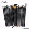 Eyelash Curler Fljion 20Pcs Rose Black Makeup Brushes Set Pro Powder Foundation Eyeshadow Eyeliner Lip Blush Cosmetic Beauty Make U Dhzba