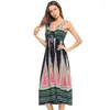 Casual Dresses 2023 Summer Women's V-neck Printed Beach Bohemia Sexy Fashion Resort Leisure Home Office Dress