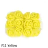 Dekorativa blommor 72 st/parti 3,5 cm konstgjord pe rose liten skum bröllopsbrud bukett diy handcraft kransparty dekor leveranser