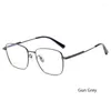 Solglasögon ramar stora optiska rammän ultralätt ren titanglasögon guld silver svart grå metall glasögon man 2023
