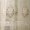 Curtain European Luxury Turkish Embroidered Voile Curtains Sheer For Living Room Bedroom Floral Tulle Window Drapes