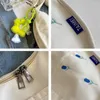 أكياس مسائية 2023 Winter Women Nylon Counte Bag Highty Quality Soft Flace Cute Handbag Flower Flower Printed Multi Pocket Messenger