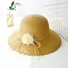Breda randen hattar 2023 Hat Lady Fisherman's Spring Summer Beach Sun Protection Flower Straw Korean Leisure Basin Wholesale