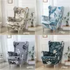 Stol täcker blommor tryckt vinge täcker stretch spandex fåtölj nordisk non slip relax soffa slipcovers med säte kudde