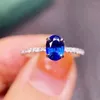 Cluster Rings Natural Real Blue Sapphire Ring Three Styles To Wear 925 Sterling Silver 4 6mm 0.6ct Gemstone Fine Men Women Jewelry J22918