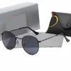 Klasyczny okrągły design Uv400 okulary przeciwsłoneczne moda luksusowe metalowe projektanci złota rama okularów słonecznych mężczyzn menu lustro Ray 2023 opaski okulary przeciwsłoneczne Polaroid obiektyw